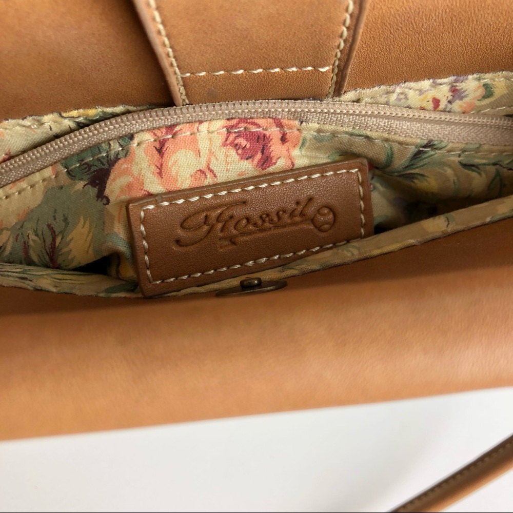 Fossil Yellow Handle Green Weave Bag - Picture 5 of 7